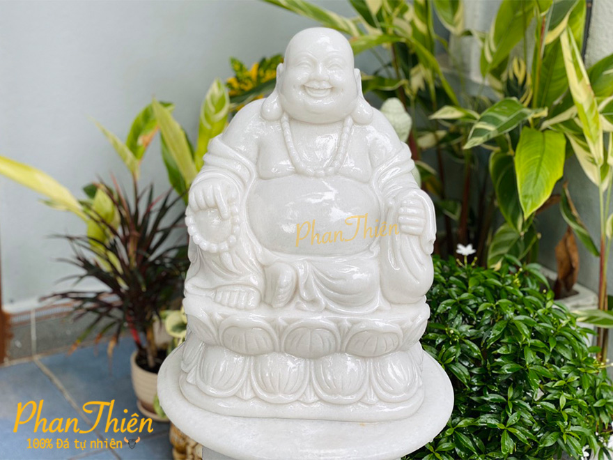 Tượng Phật Di Lặc bằng đá trắng (DL-40)